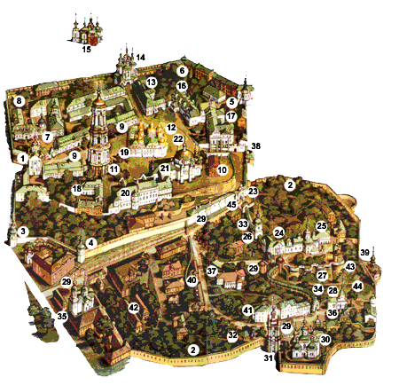 Схема Свято-Успенской Киево-Печерской Лавры 