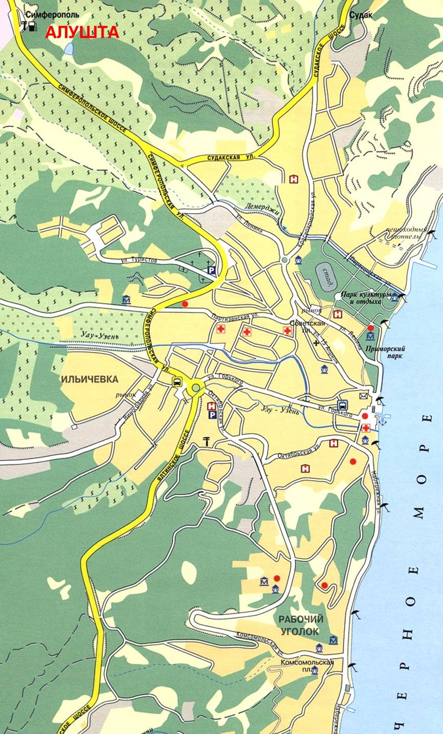 Показать на карте алушту. Алушта карта города с улицами. Алушта карта города. Г Алушта на карте Крыма. Алушта на карте.